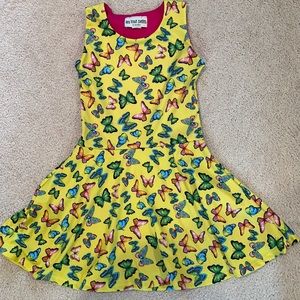 les tout petits. Yellow skater butterfly dress